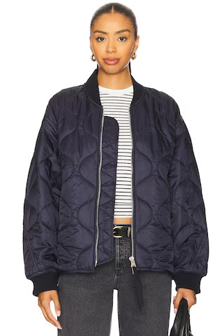 AGOLDE Isla Quilted Jacket in Navy. - size M | Revolve Clothing (Global)
