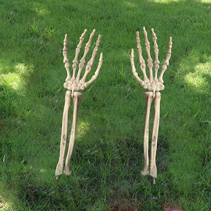 Medou Realistic Looking Skeleton Stakes Severed Plastic Skeleton Hands for Halloween Props Decora... | Amazon (US)