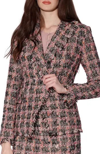 Walter Baker Annalise Fringe Tweed Blazer in Verona Tweed at Nordstrom Rack, Size Small | Nordstrom Rack
