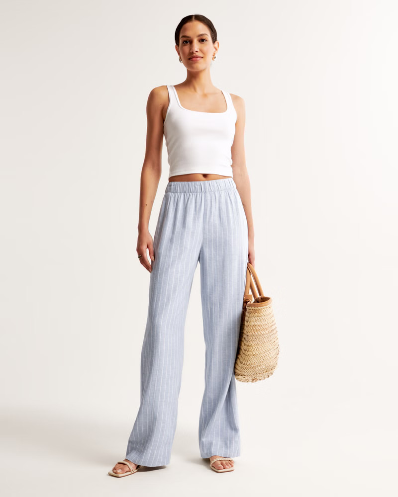 Women's Linen-Blend Pull-On Pant | Women's Bottoms | Abercrombie.com | Abercrombie & Fitch (US)
