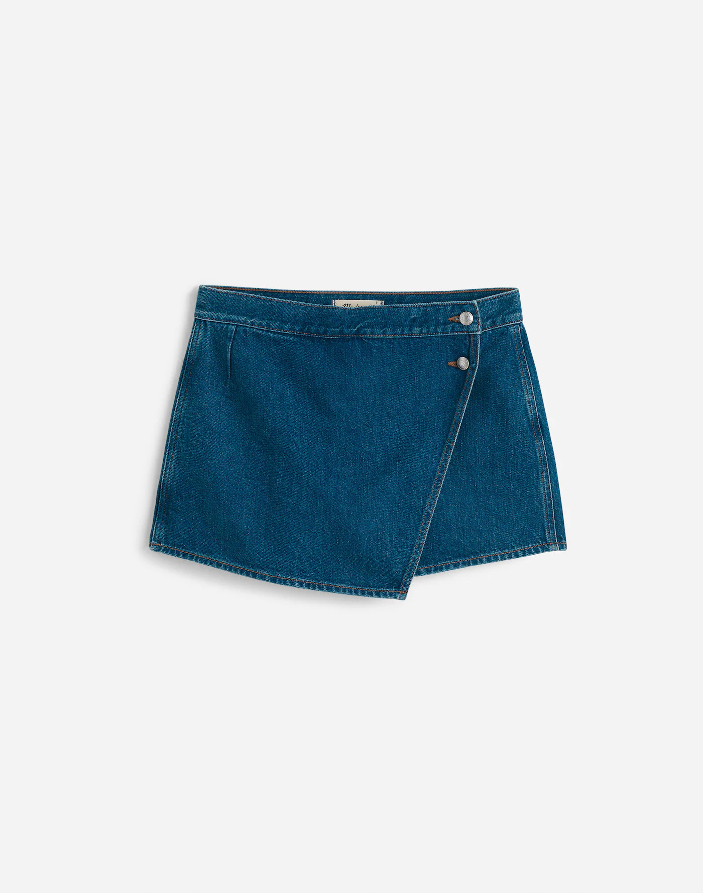 Denim Wrap Mini Skort in Lambertville Wash | Madewell | Madewell