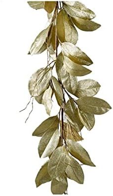 Serene Spaces Living 55in Long Glitter Gold Magnolia Leaf Garland, Ideal to Hang at Wedding, Store D | Amazon (US)
