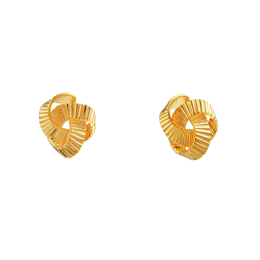 Large Textured Knot Stud Earrings | Orelia
