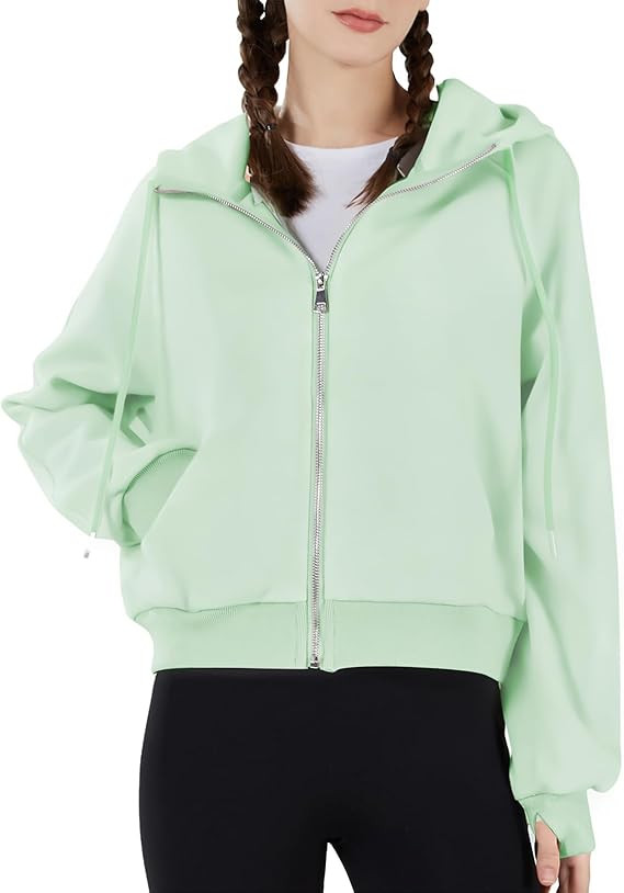 Womens Zip Up Hoodies Jackets Sweatshirts Casual Hooded Tops Fall Fashions Outfits 2025 Spring Cl... | Amazon (US)