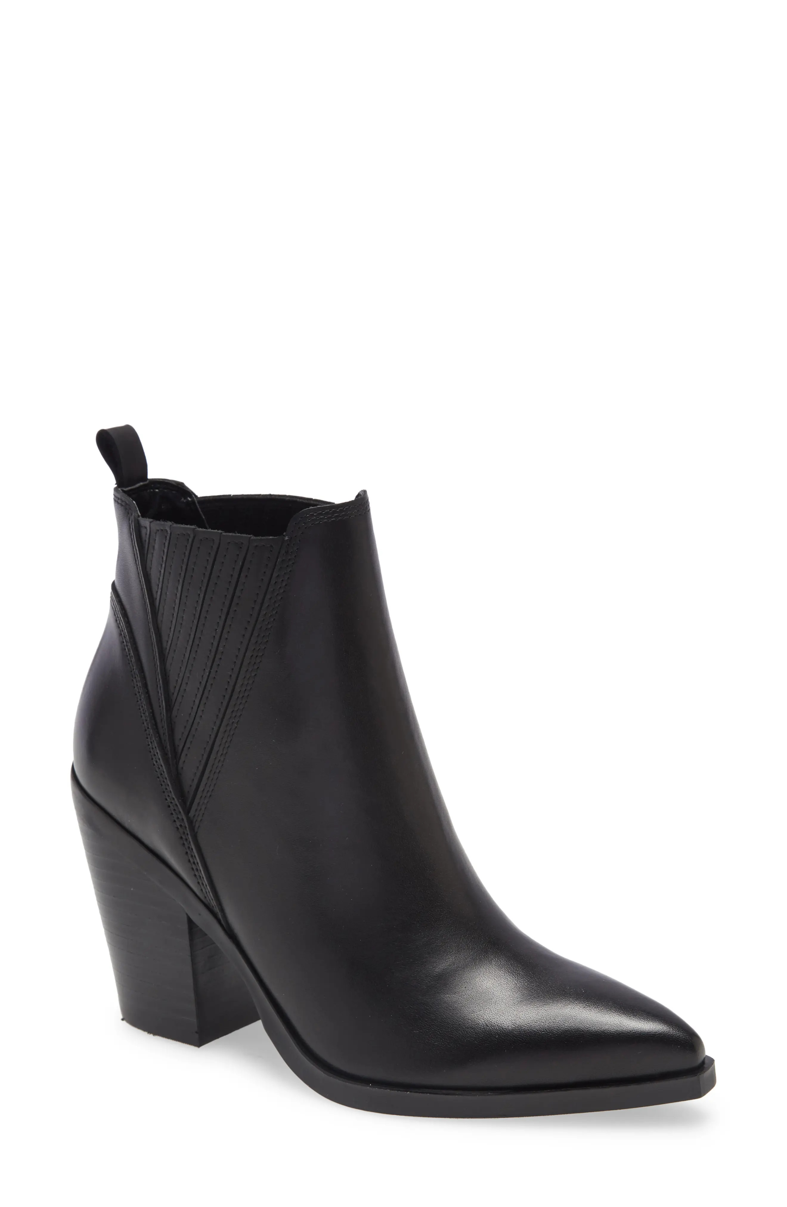 Marc Fisher LTD Gadri Pointed Toe Bootie, Size 5 in Black Leather at Nordstrom | Nordstrom