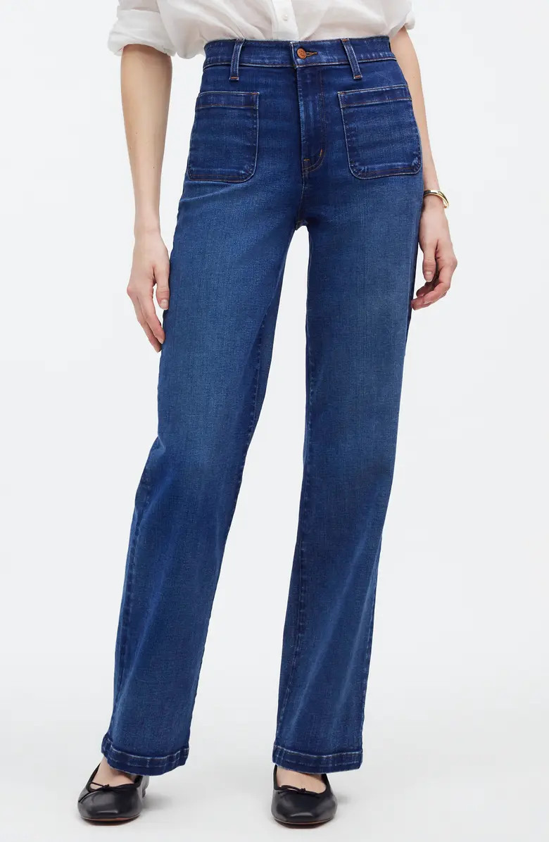 Madewell Emmett Patch Pocket Wide Leg Jeans | Nordstrom | Nordstrom