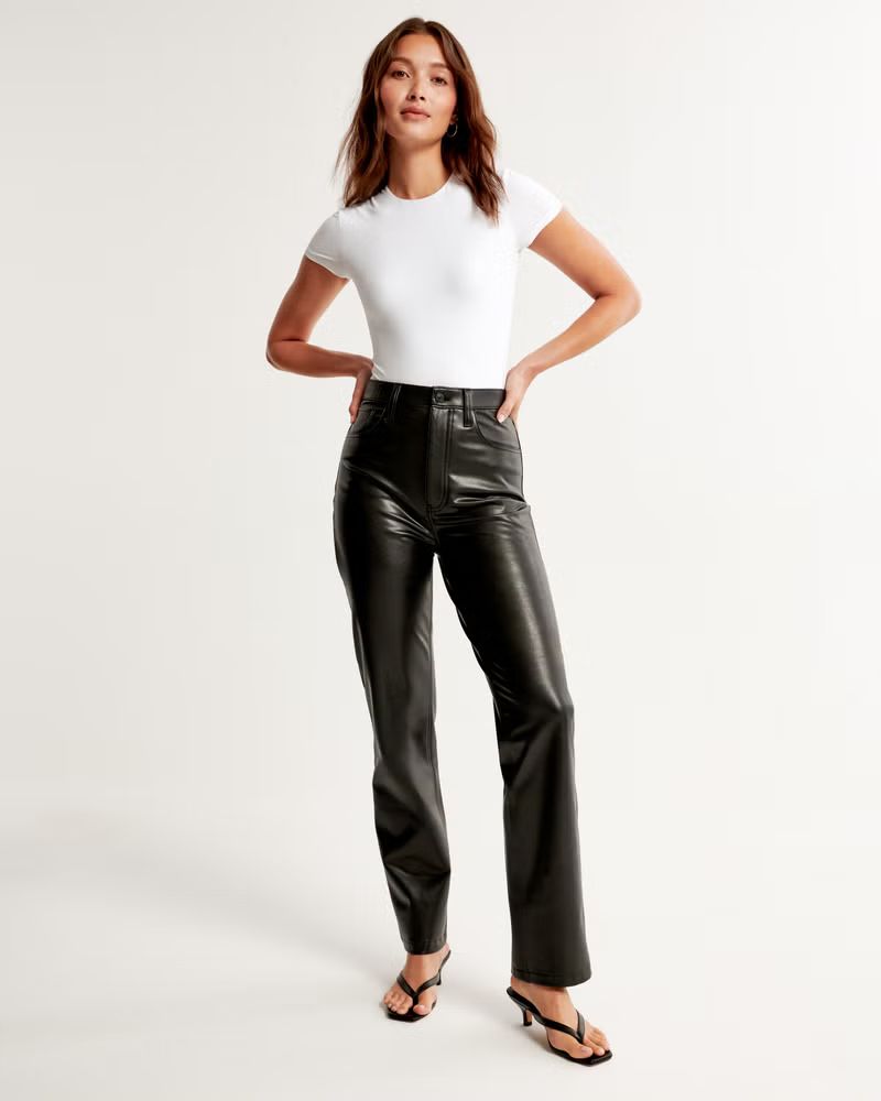 Vegan Leather 90s Straight Pant | Abercrombie & Fitch (UK)