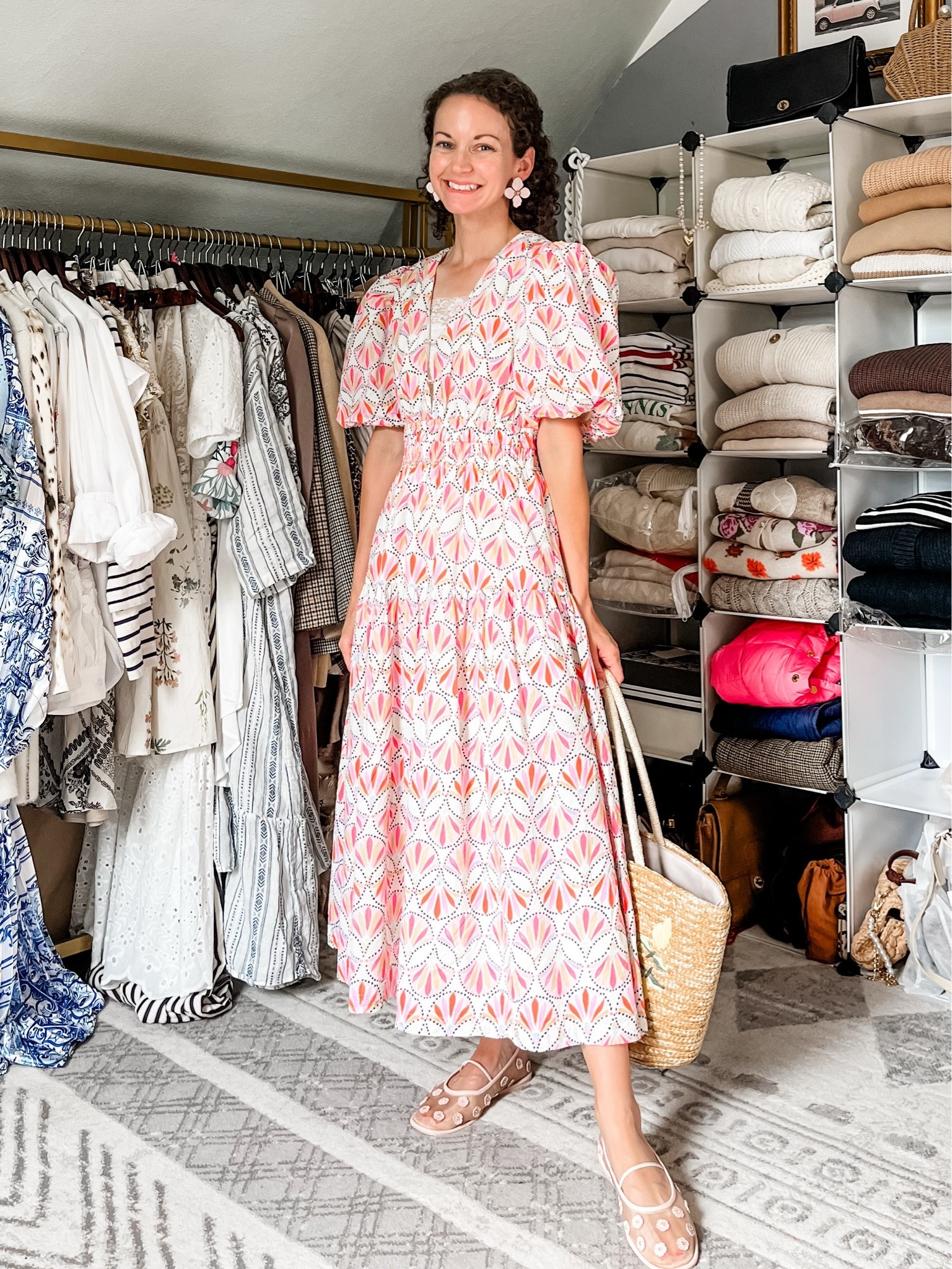 A cotton midi dress for summer!
Dress is from a local boutique, linking similar. 
Cropped lace camisoles from Amazon. 
Large flower earrings are old, linking similar. 
Rattan bag from Chicwish. 
Pink mesh ballet flats from Coach are old, linking similar. 
Satin robe from Amazon. 
Perfume is Gucci Bloom. 
Petite outfit. Modest outfit. Mom outfit. Classic outfit.

#LTKgrwm #LTKmomlife #LTKootd