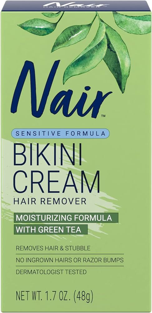 Nair Bikini Cream with Green Tea Sensitive Formula, 1.7 Ounce | Amazon (US)