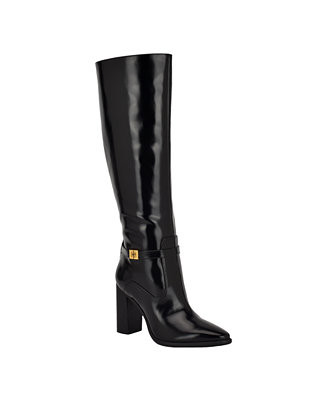 GUESS Women's Lendy Buckle Strap G-Logo High Knee Boots - Macy's | Macy's
