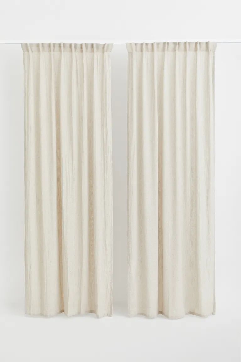 2-pack Multiway Linen-blend Curtains - Light beige - Home All | H&M US | H&M (US + CA)