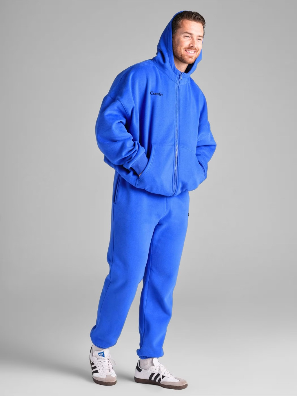 Size Large Comfrt Cobalt Blue Cloud Zip Hoodie | Poshmark