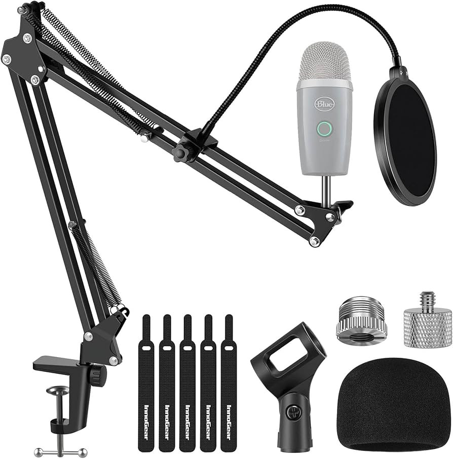 InnoGear Microphone Stand, Adjustable Mic Stand Set for Blue Yeti Nano Suspension Boom Scissor Ar... | Amazon (US)