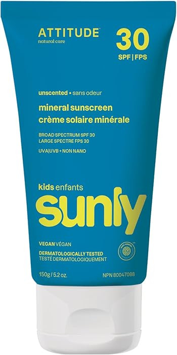 ATTITUDE Mineral Sunscreen for Baby and Kids, Vegan, EWG Verified, Broad Spectrum UVA/UVB, Dermat... | Amazon (US)