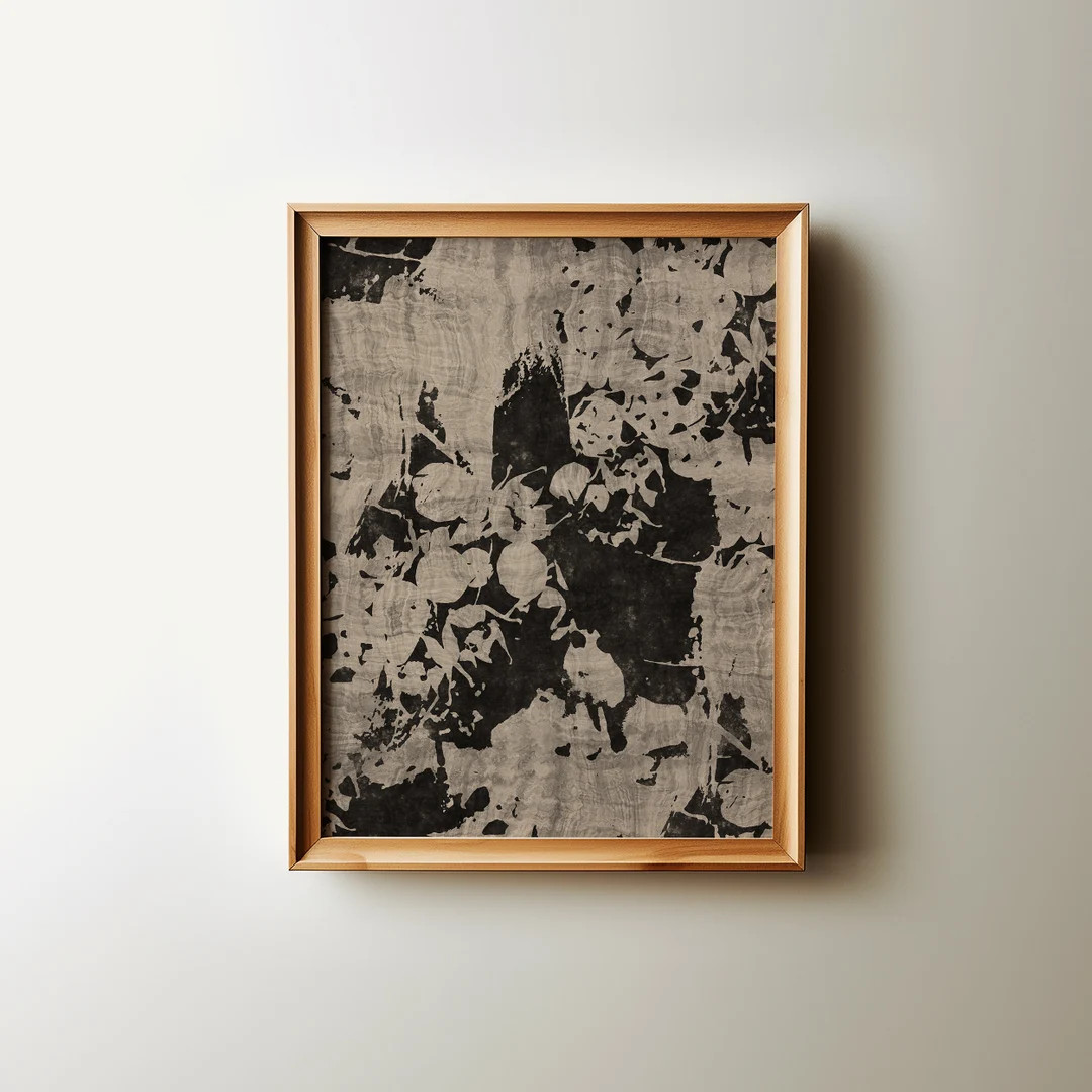 Moody Botanical Textile Wall Art | Neutral Abstract Floral Pattern | Instant Download | Minimalis... | Etsy (US)