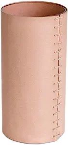 Bisque Terracotta Vase (8”) - Genuine Leather Modern Vases for Home Decor - Unique Vase for She... | Amazon (US)