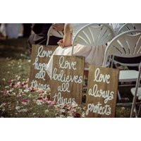 Rustic Wedding Aisle Signs Hand Lettered Birch Wood, 1 Corinthians 13 | Etsy (US)