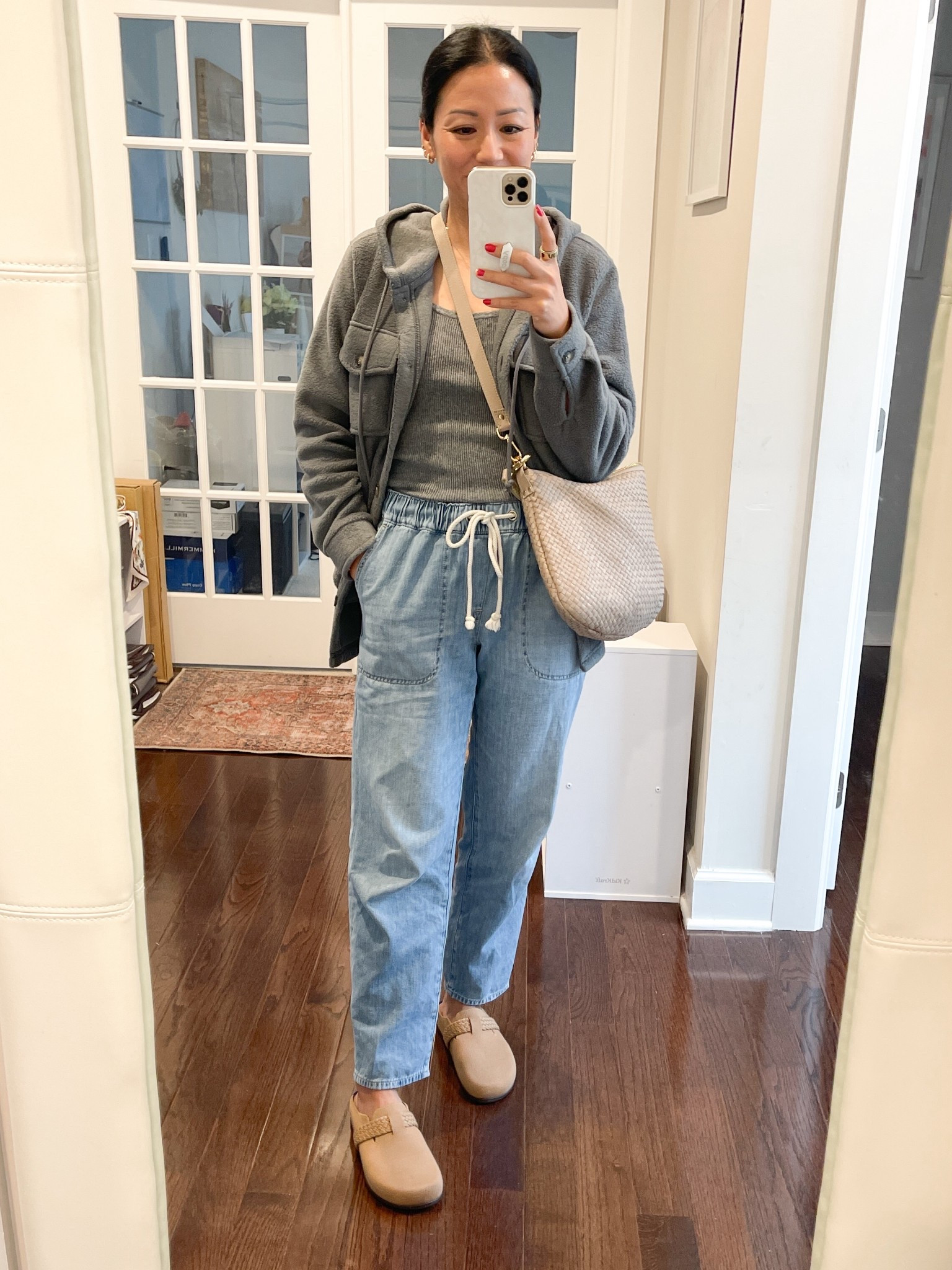 Got my true size in Rothy’s 
Older items
Size XS in tank and shacket
Size 27 in jeans (26 also fits but I liked the more relaxed fit)


#LTKSeasonal #LTKSaleAlert #LTKootd