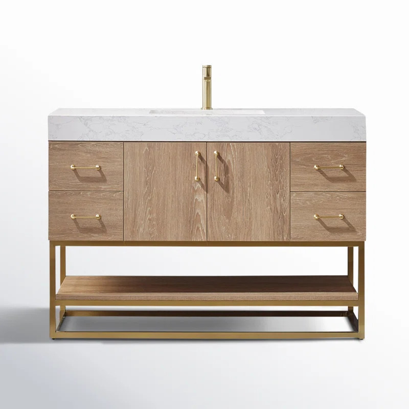 Annice 48'' Single Bathroom Vanity with Cultured Marble Top | Wayfair North America