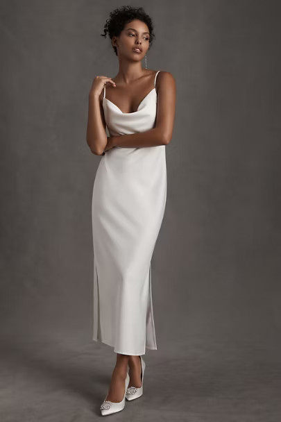 Cali Satin Charmeuse Midi Dress | BHLDN