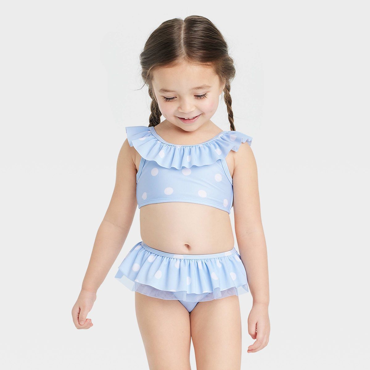 Toddler Girls' Polka Dots Bikini Set - Cat & Jack™ Blue | Target
