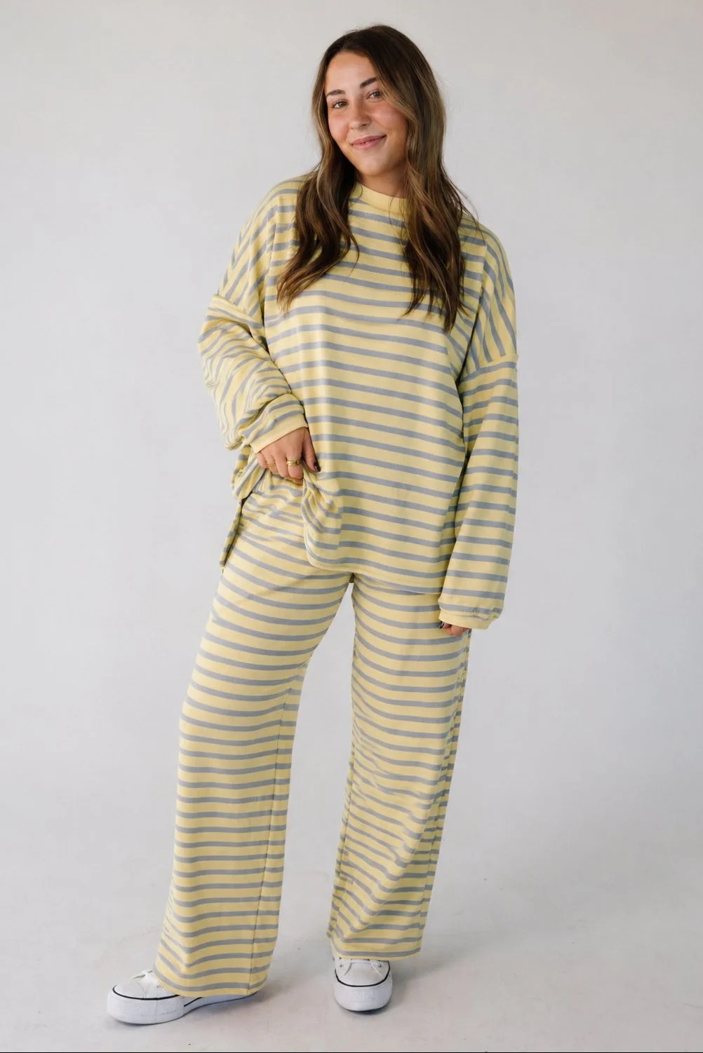 Cutie Petite Modest Everyday Stripe Set - Cotton Ribbed | Called To Surf