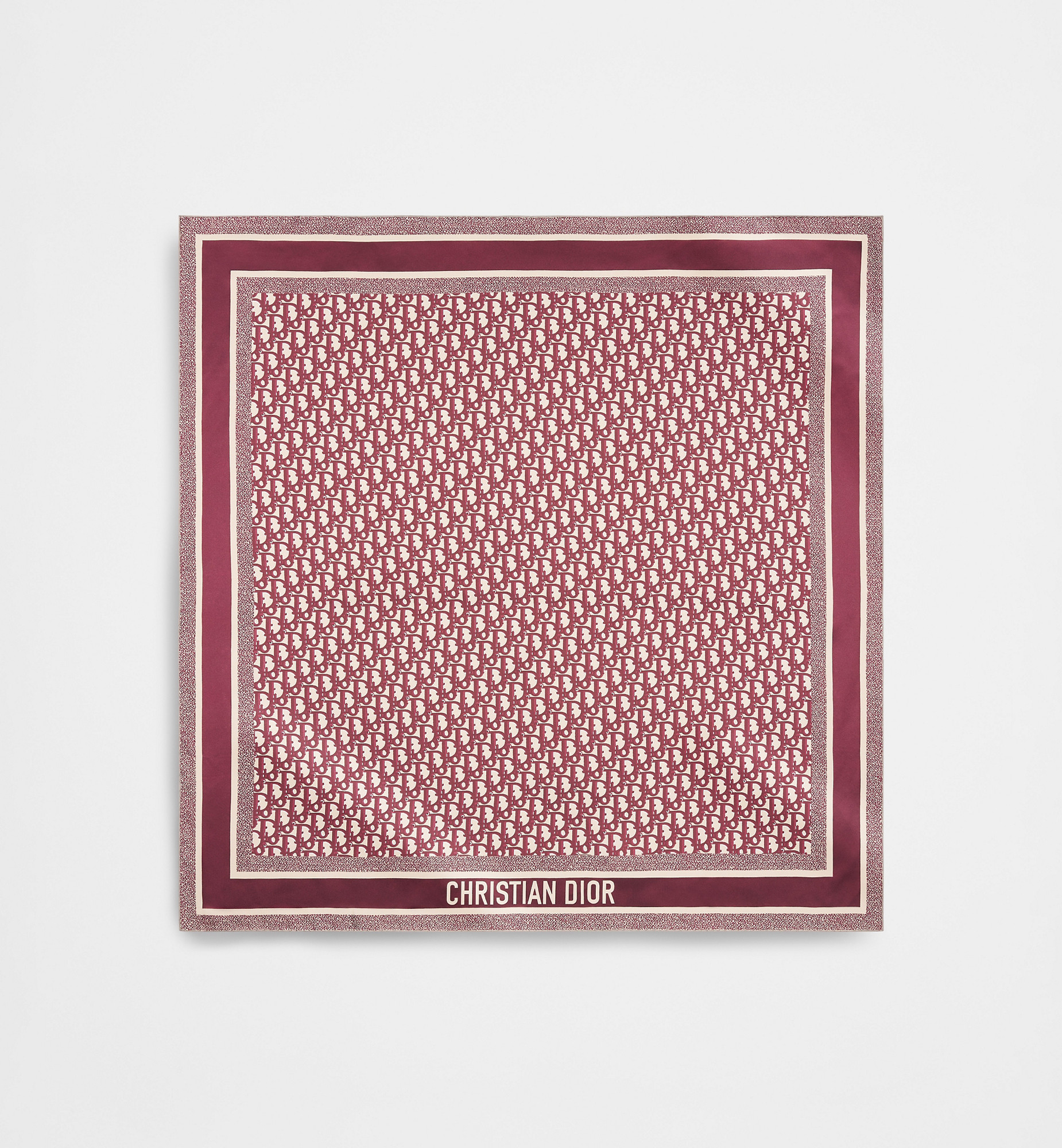 Dior Oblique Diortwin 90 Square Scarf Burgundy and Navy Blue Silk Twill | DIOR | Parfums Christian Dior AU