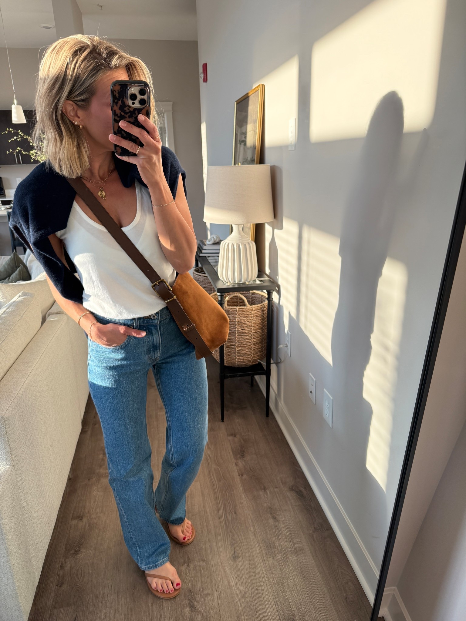 Wearing 25/regular jeans, XS tank, small bralette, small cashmere sweater, sandals tts 

#LTKStyleTip #LTKOver40 #LTKFindsUnder100