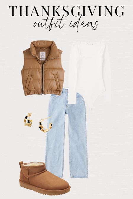 Thanksgiving outfit ideas, holiday outfits, leather puffer vest, abercrombie style, ugg mini outfits, ugg boots

#LTKGiftGuide #LTKCyberweek #LTKHoliday