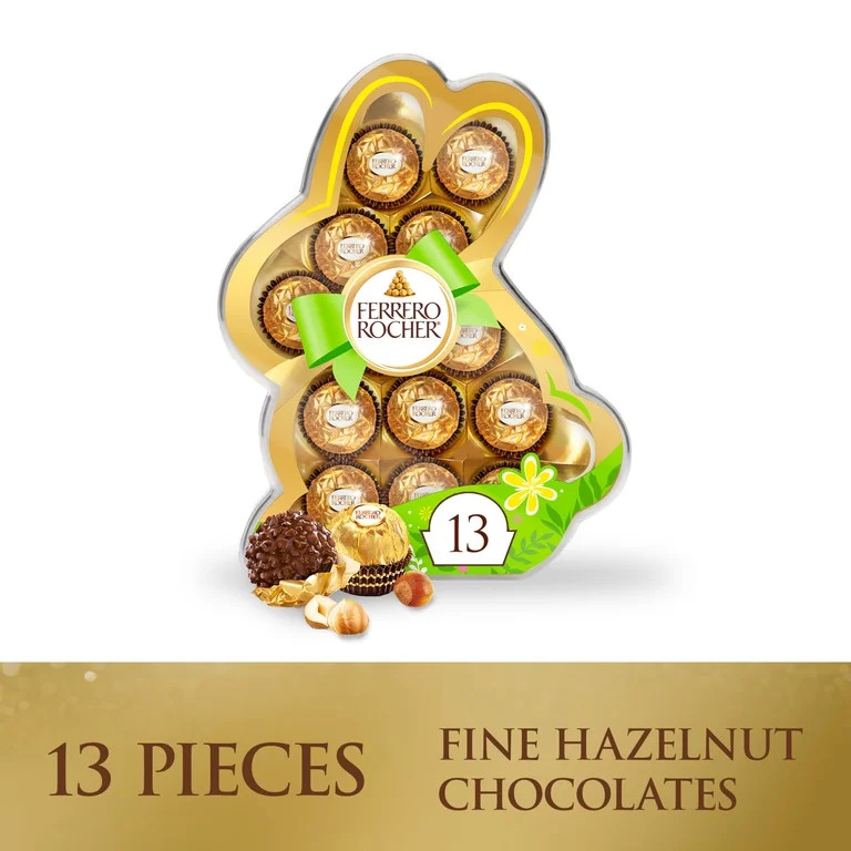 Ferrero Rocher Premium Easter Candy, Chocolate Bunny Box, Easter Basket Essentials, 13 Pieces, 5.... | Walmart (US)