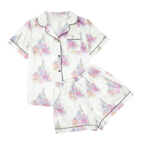 MYHALF Satin Pajamas Set for Women Button Down 2 Piece Lounge Pjs Lightweight Summer Sleepwear V ... | Amazon (US)