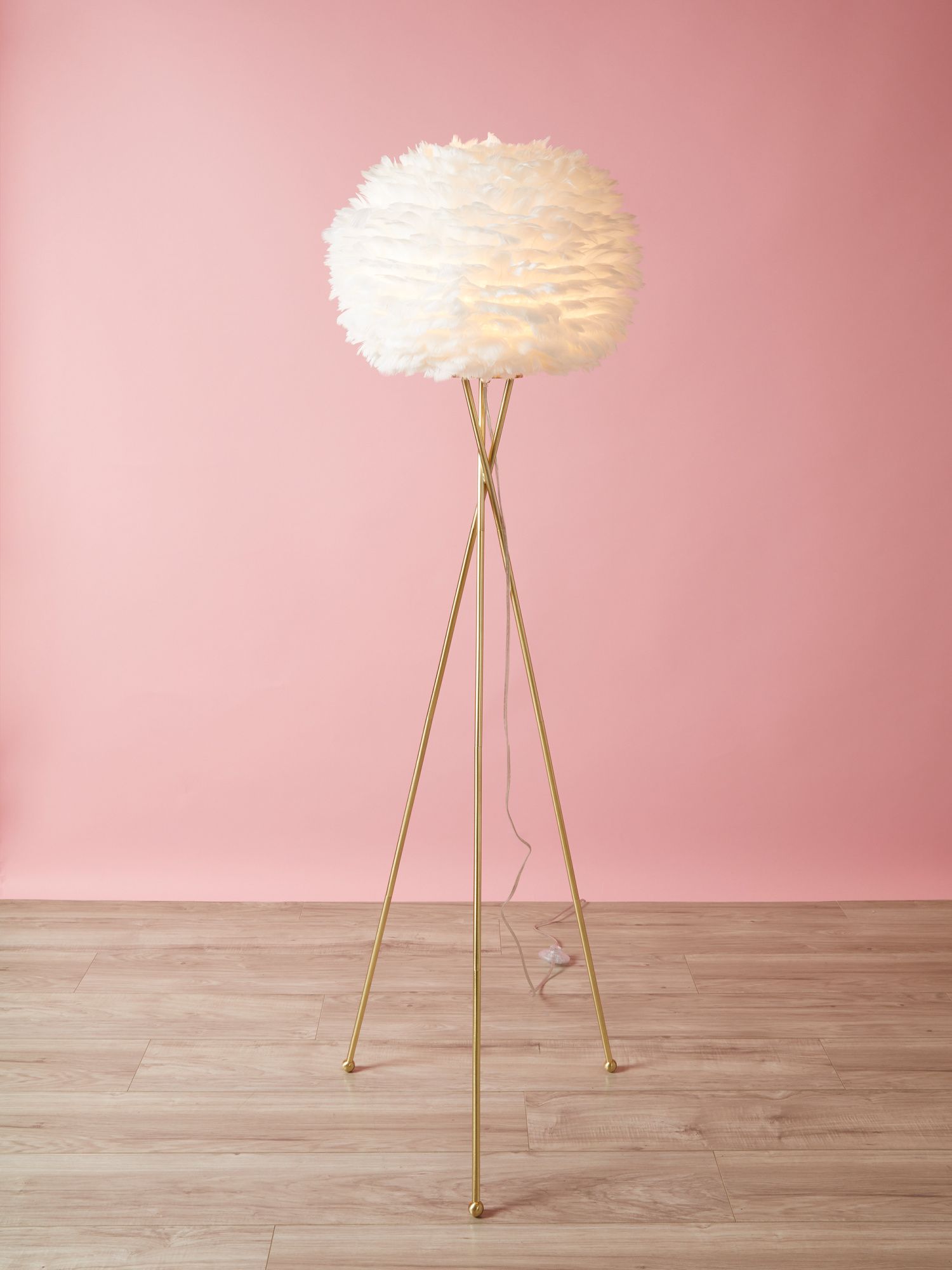 62in Feather And Metal Tripod Floor Lamp | Lighting | HomeGoods | HomeGoods