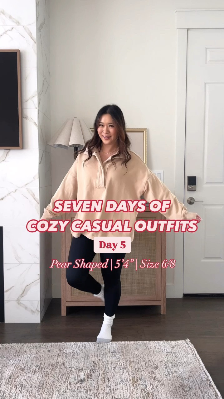 Cozy Casual Outfit
Aerie Pullover: Medium
Leggings: Medium
Puffer Jacket: Small 