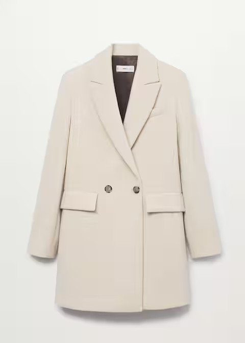 Wool double-breasted coat | MANGO (US)