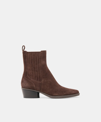 Faint H2o Booties Dk Brown Suede | DolceVita.com
