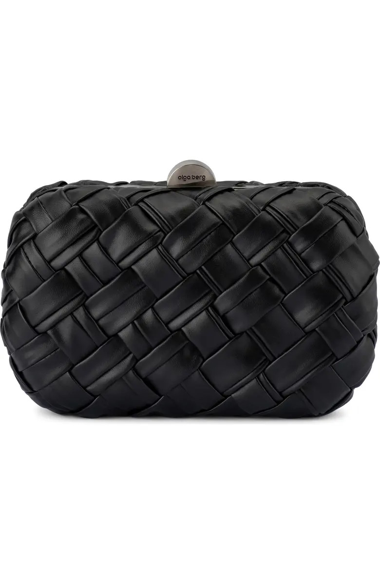 Olga Berg Haven Woven Faux Leather Frame Clutch | Nordstrom | Nordstrom