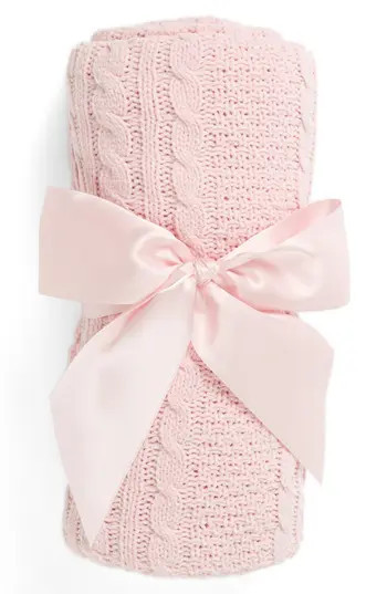 Nordstrom Baby Cable Knit Blanket, Size One Size - Pink | Nordstrom