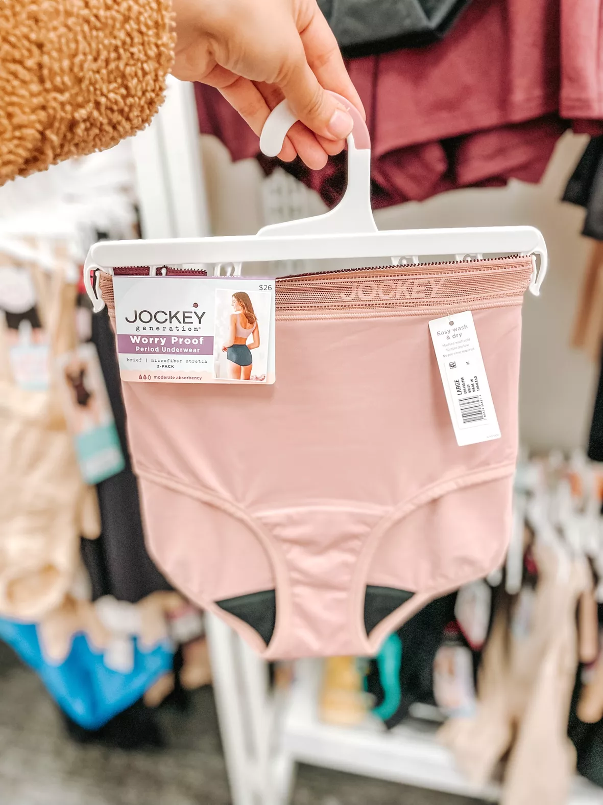 Jockey Generation™ Women's 2pk Worry Proof Moderate Absorbency Period Panty  Briefs : Target