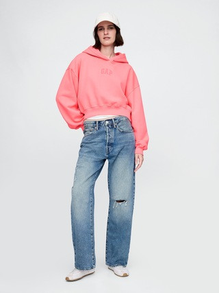 VintageSoft Arch Logo Cropped Hoodie | Gap (US)