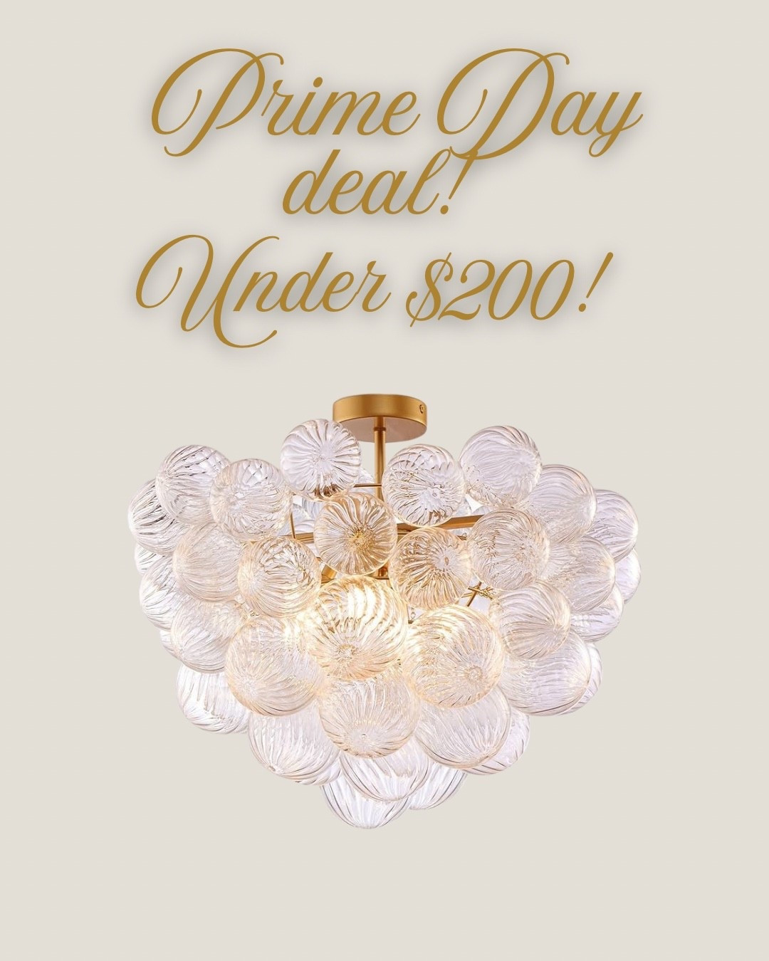 Prime Day deal! Under $200 a few different sizes to choose from! Chandelier, ceiling light, gold light, crystal light, bubble chandelier, living room, family room, bedroom, bathroom, closet, home decor, sale alert

#LTKHome #LTKSaleAlert #LTKFindsUnder50
