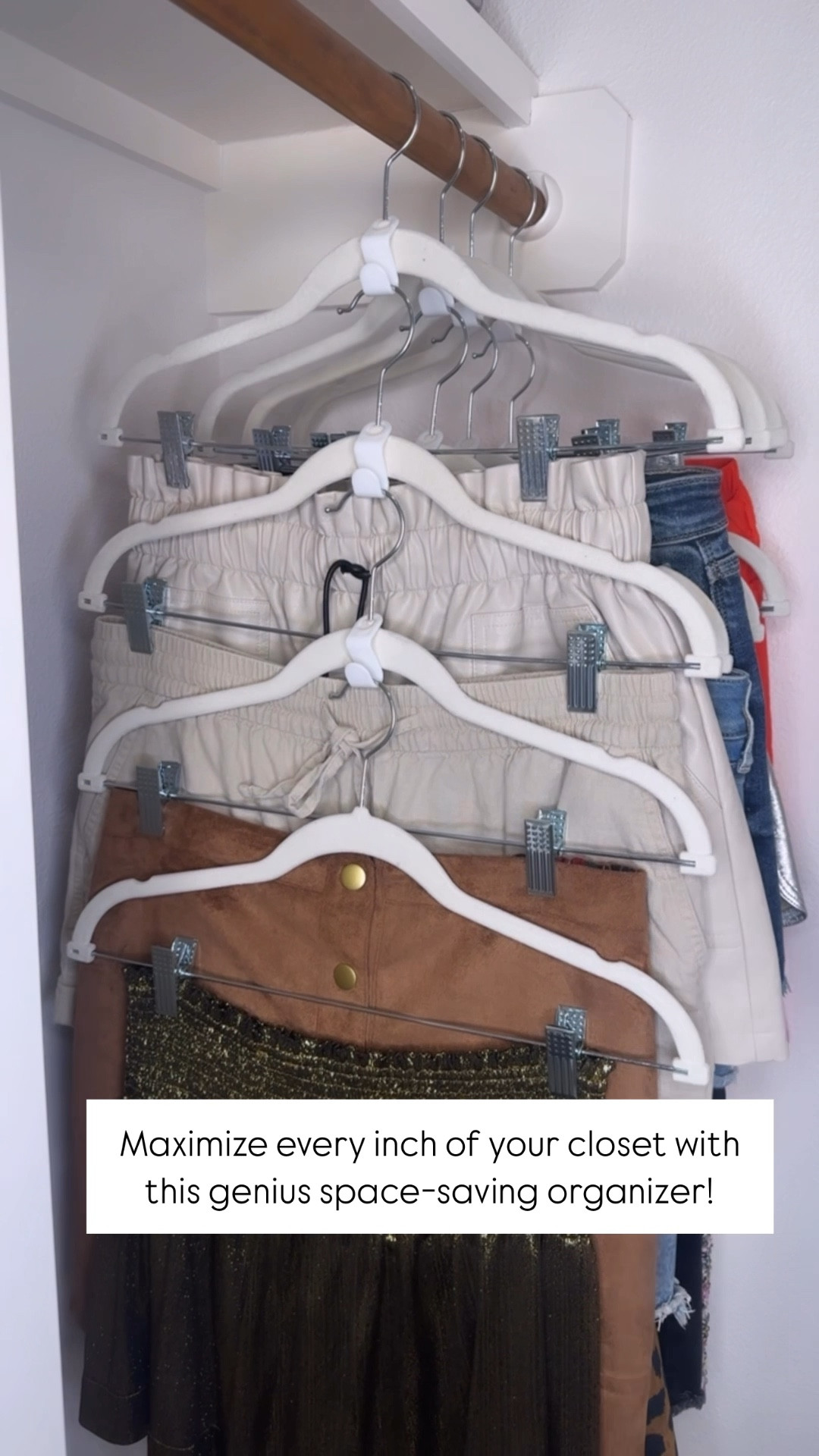 These connector hooks for just $9 have been the best way to free up space in my closet!! 

Closet organizers | space saving organizers | closet finds | amazon finds

#LTKWorkwear #LTKHome #LTKWatchNow