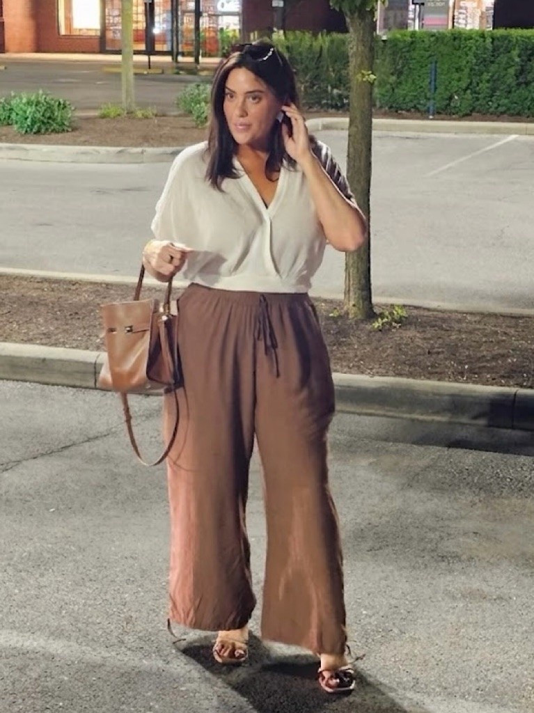 Love these gauzey pants. They run a little large in the waist The top is from an Amazon set.