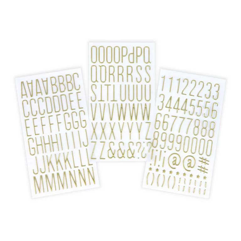 12 Pack: Gold Puffy Modern Alphabet Stickers by Recollections™ | Walmart (US)