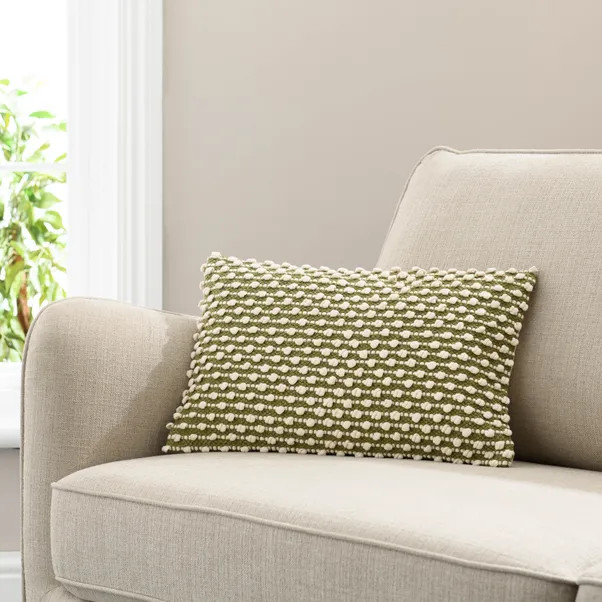 Jersey Bobble Rectangle Cushion | Dunelm