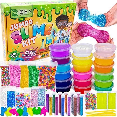 Slime Kit DIY Toy Stocking Stuffer Fidget Gift for Kids Girls Boys Ages 5-12, Glow in Dark Glitter S | Amazon (US)