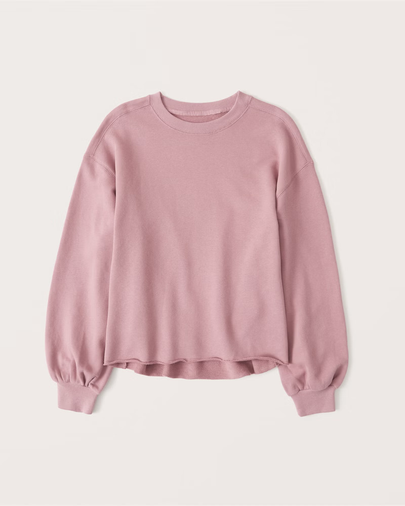 Women's Terry Cutoff Crew Sweatshirt | Women's 96 Hours Collection | Abercrombie.com | Abercrombie & Fitch (US)