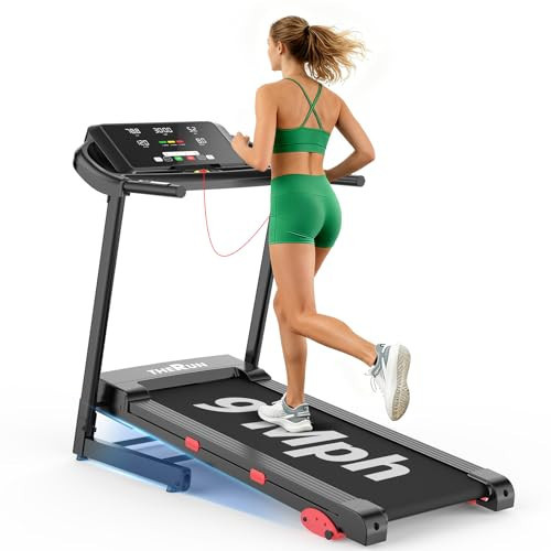 THERUN Incline Treadmill 18" LED Screen & 16.5‘’ Wide Belt, Running Treadmill 2 Layers Shock-Absorbing, Foldable for Indoor Fitness Workouts | Amazon (US)