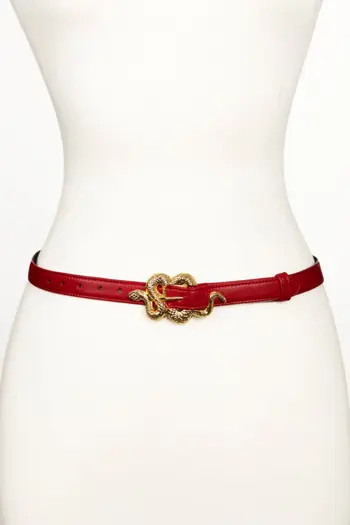 Raina Belts Small Snake Buckle Leather Belt | Nordstrom | Nordstrom