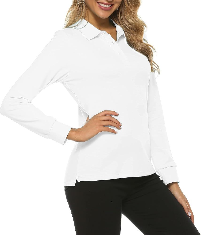 AjezMax Womens Golf Shirts Long Sleeve Polo Shirt Sport Basic Quick Dry Shirt | Amazon (CA)