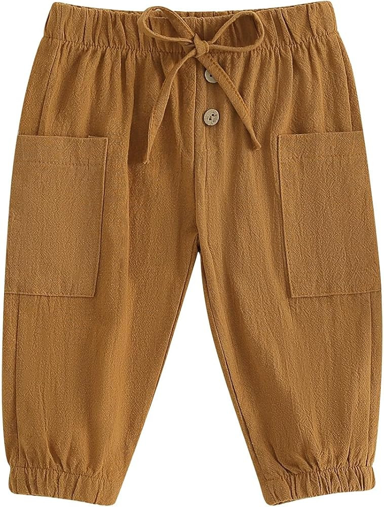 Toddler Baby Boy Girl Cotton Joggers Pants Hippie Harem Pants Cargo Infant Sweatpants Sweat Long ... | Amazon (US)